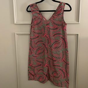 XS P Olive green and coral Halogen dress